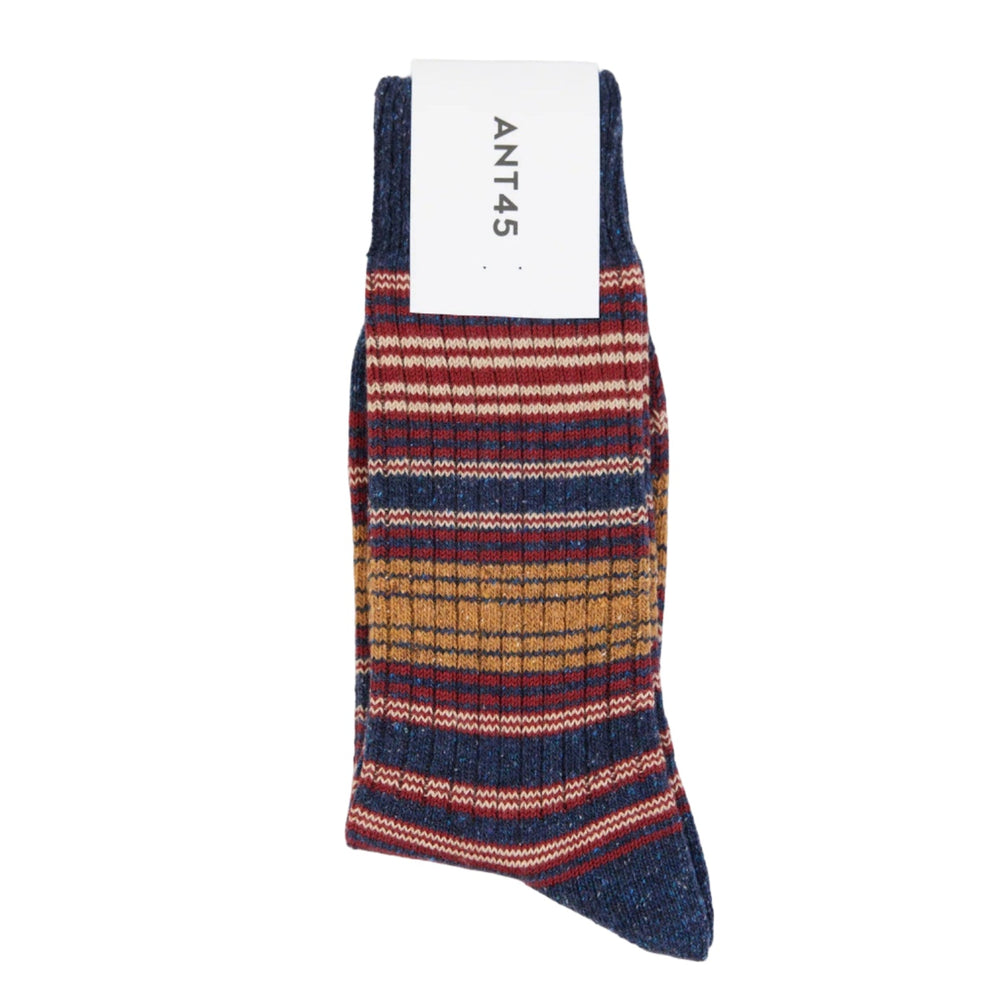 ANT45 Lissa Stripe Socks Navy - Merchant Menswear