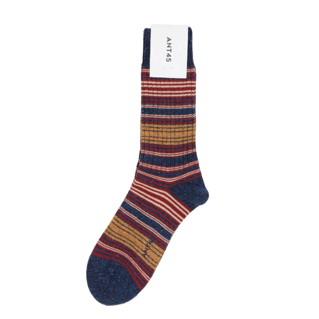 ANT45 Lissa Stripe Socks Navy - Merchant Menswear