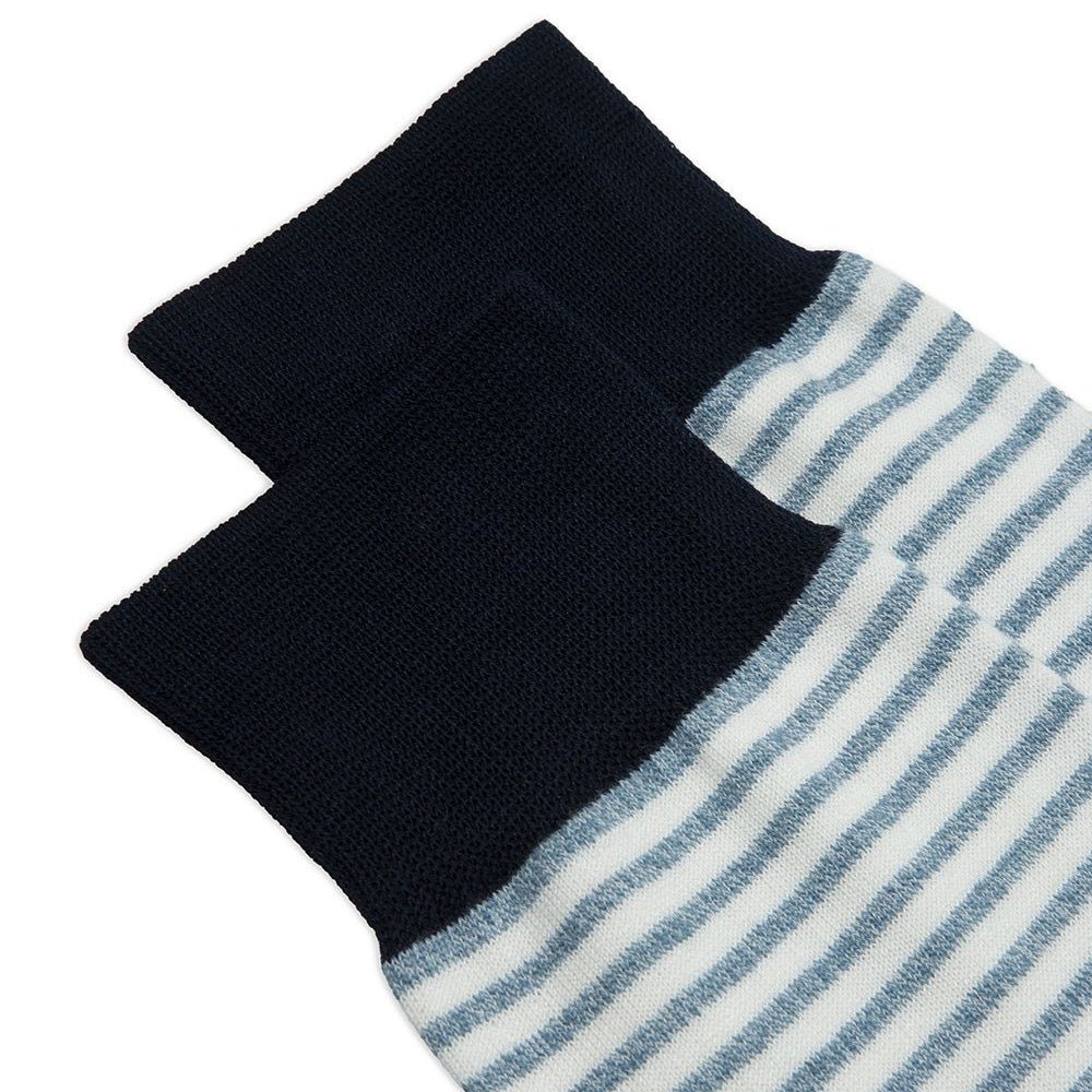 ANT45 Midett Stripe Socks Light Blue - Merchant Menswear