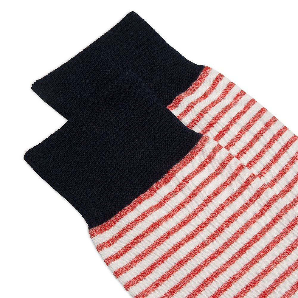 ANT45 Midett Stripe Socks Red - Merchant Menswear