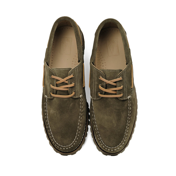 Arrow Moccasin Co Timber Moc Suede Olive - Merchant Menswear