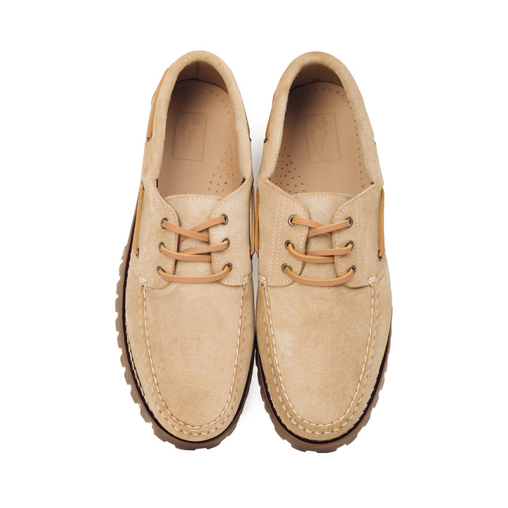 Arrow Moccasin Co Timber Moc Suede Sand - Merchant Menswear