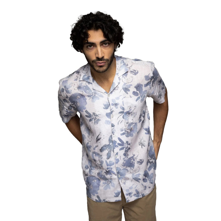 Babel S/S Linen Shirt Ecru Print - Merchant Menswear