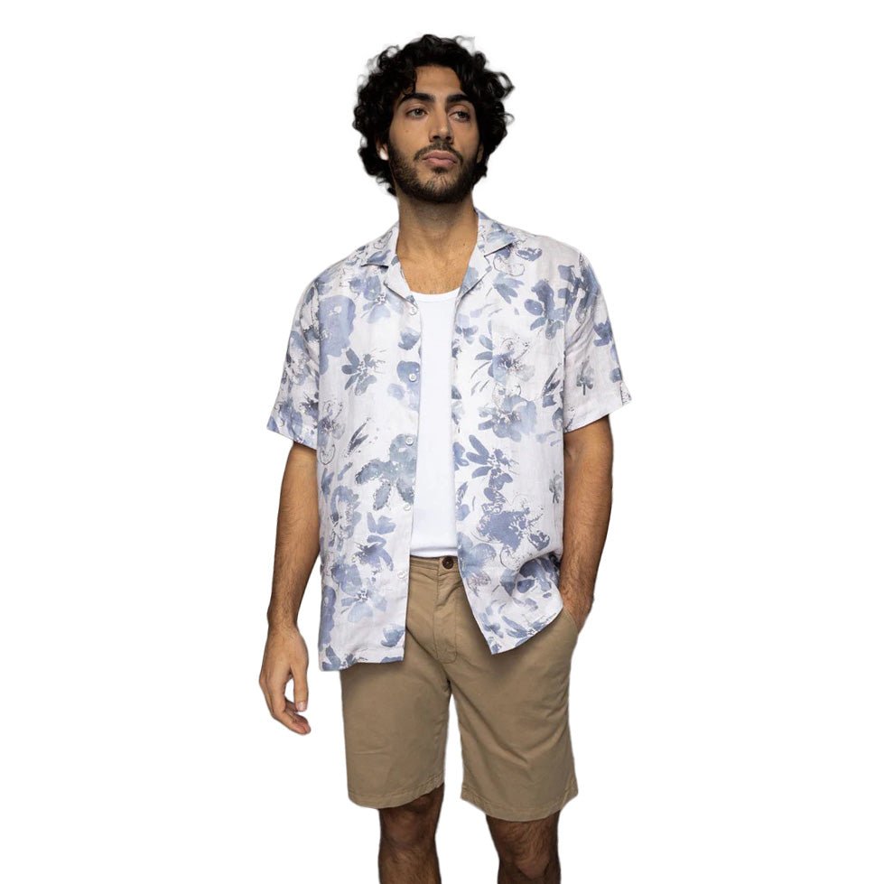 Babel S/S Linen Shirt Ecru Print - Merchant Menswear