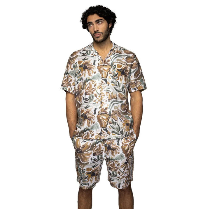 Babel Sun Linen Shirt Foss Green - Merchant Menswear