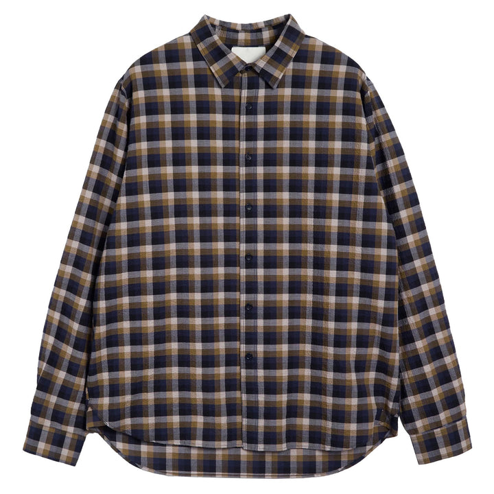 BB Long Sleeve Seersucker Check Shirt Multi - Merchant Menswear