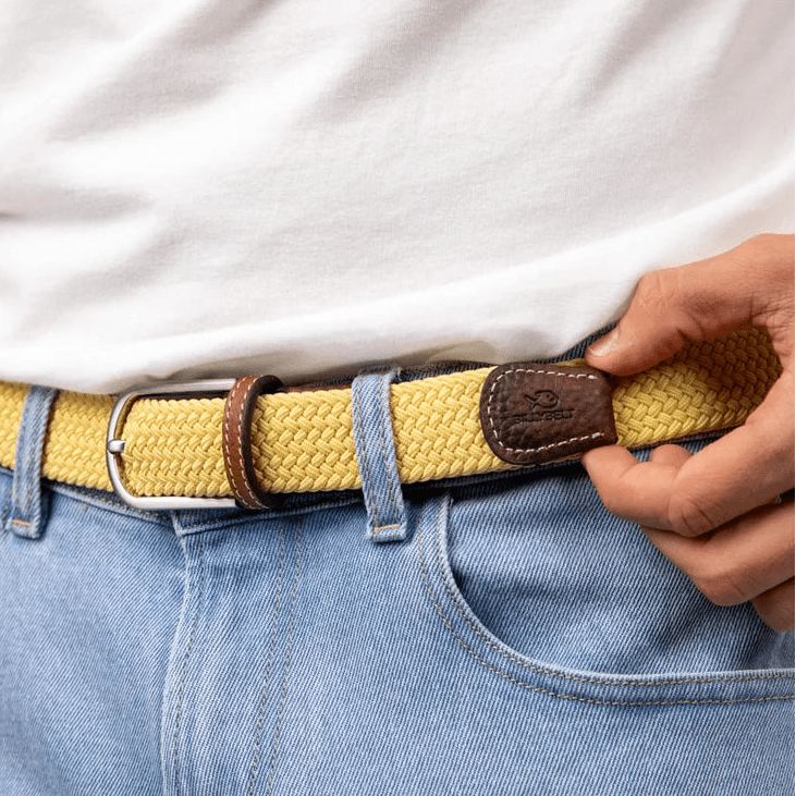 BillyBelt Braided Belt Topaz Yellow - Merchant Menswear