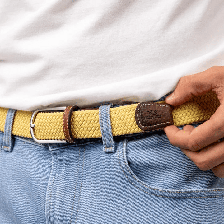BillyBelt Braided Belt Topaz Yellow - Merchant Menswear