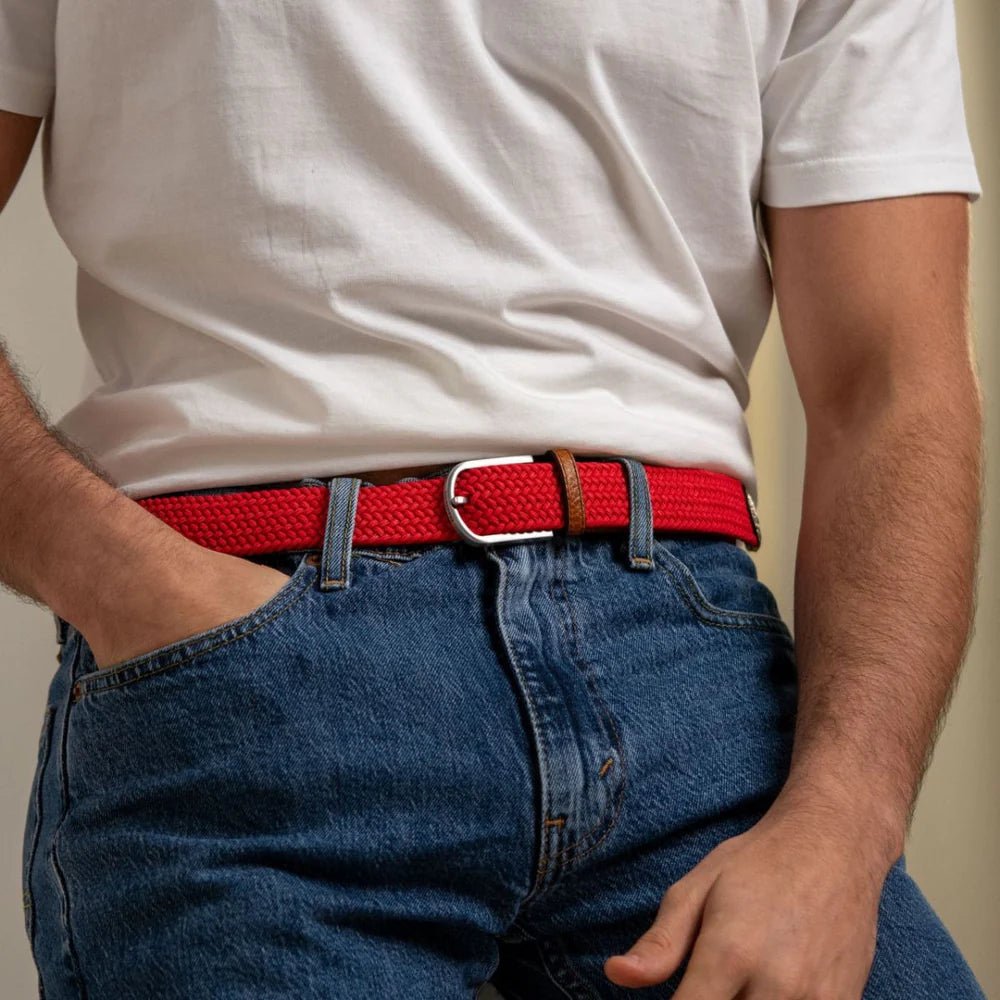 BillyBelt Woven Belt Cardinal Red - Merchant Menswear