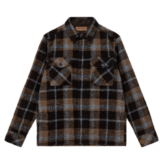 Blake Alfa Overshirt Brown Latte Check - Merchant Menswear