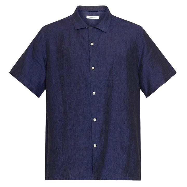 Box Short Sleeve Linen Shirt Total Eclipse - Merchant Menswear