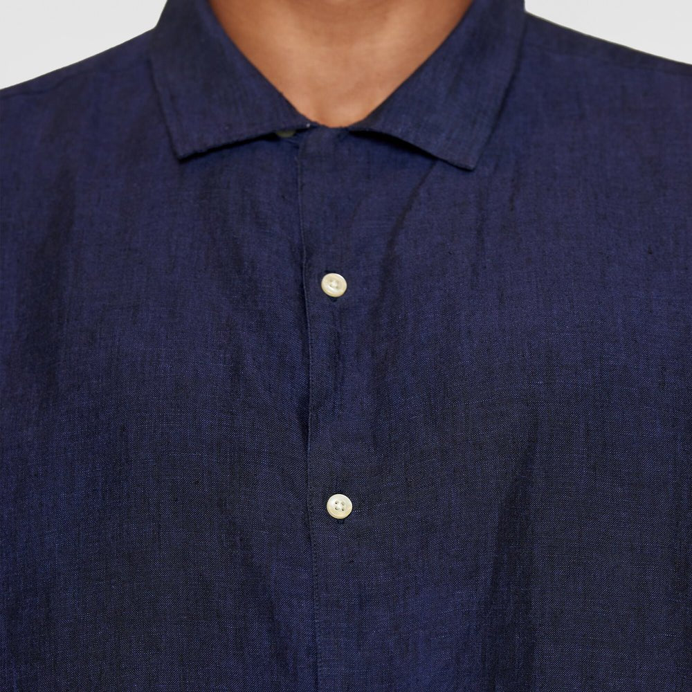 Box Short Sleeve Linen Shirt Total Eclipse - Merchant Menswear