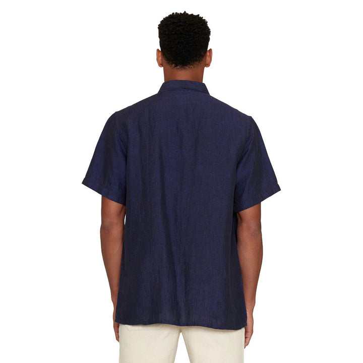 Box Short Sleeve Linen Shirt Total Eclipse - Merchant Menswear