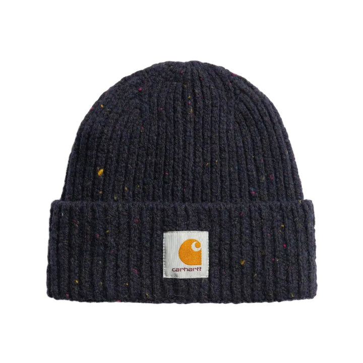 Carhartt WIP Anglistic Wool/Cotton Beanie Speckled Dark Navy - Merchant Menswear
