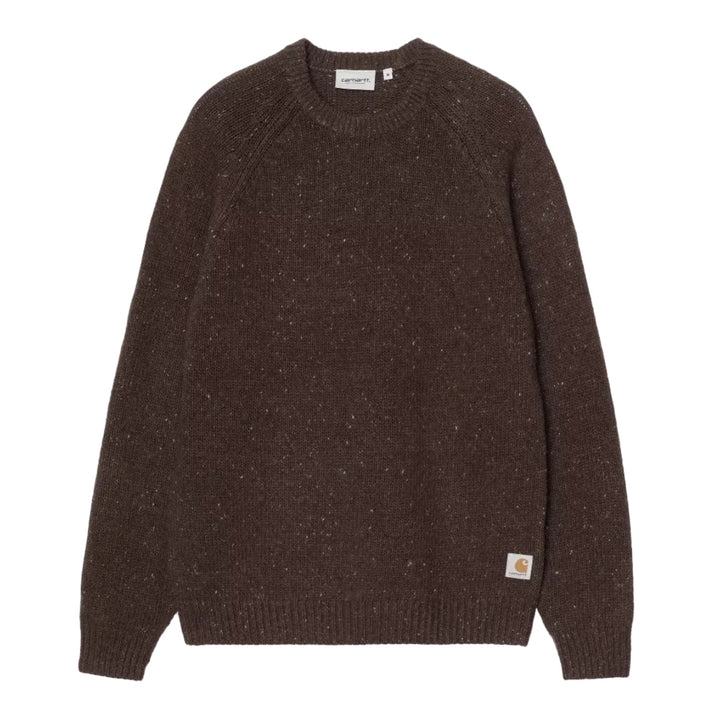 Carhartt WIP Anglistic Wool/Cotton Crew Neck Sweater Speckled Tobacco - Merchant Menswear