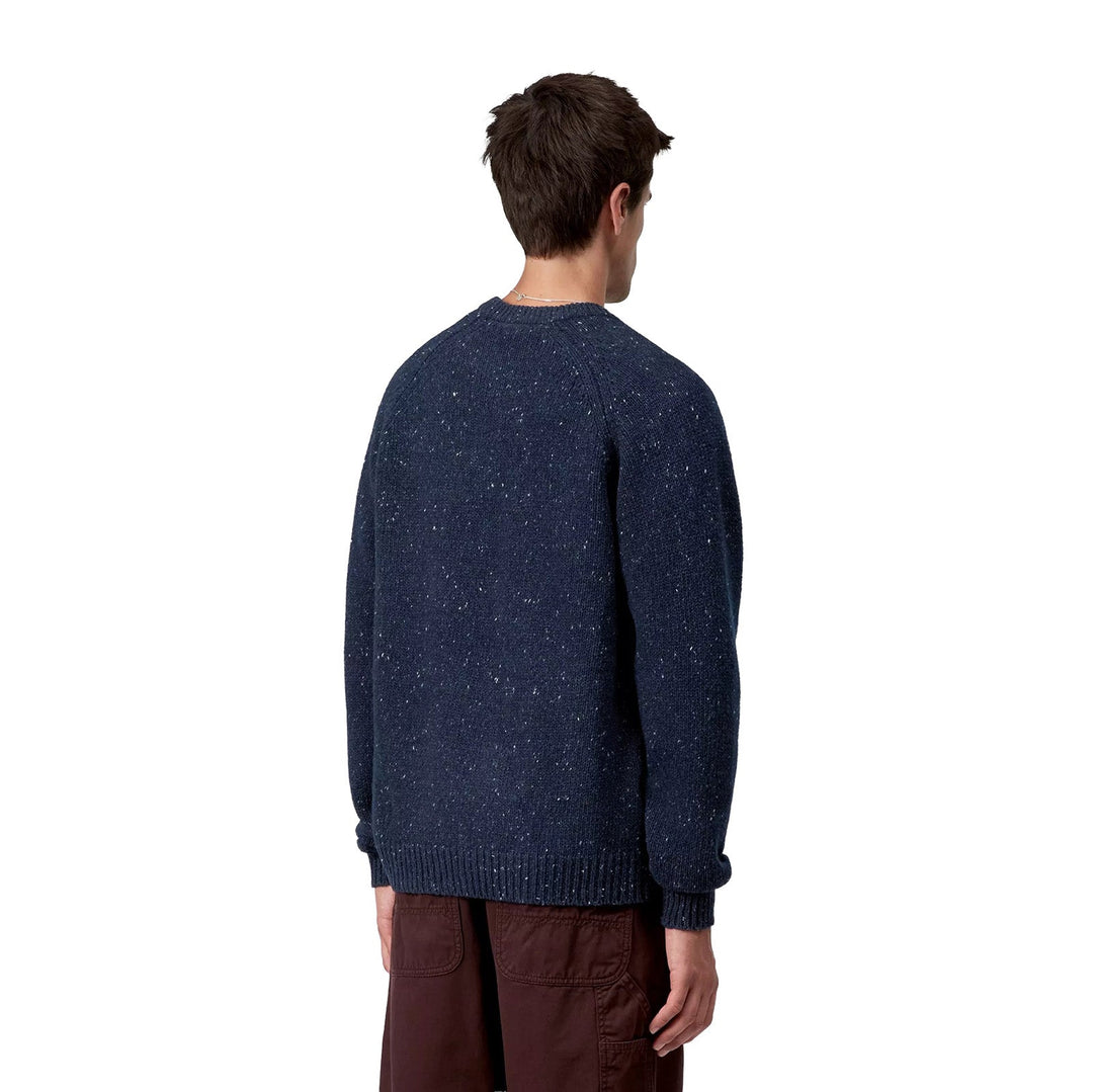 Carhartt WIP Anglistic Wool/Cotton Crew Speckled Jupiter - Merchant Menswear