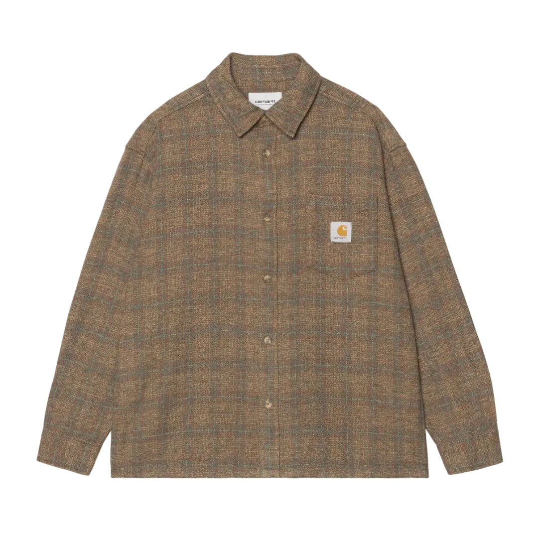 Carhartt WIP Bagley Cotton Check Shirt Hamilton Brown - Merchant Menswear