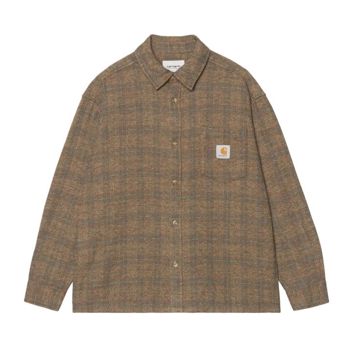 Carhartt WIP Bagley Cotton Check Shirt Hamilton Brown - Merchant Menswear