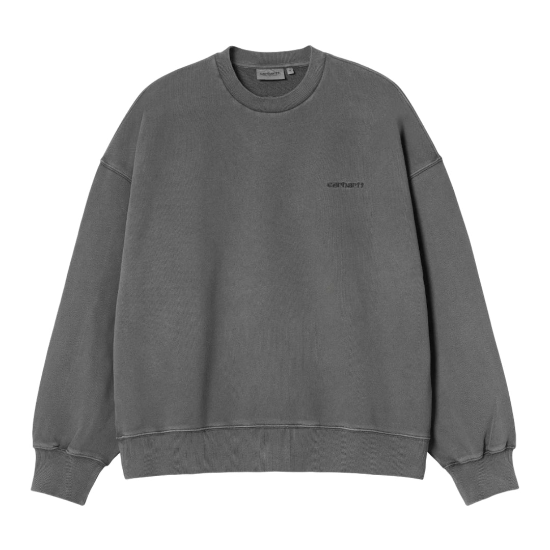 Carhartt WIP Benton Cotton Sweat Graphite Garment Dye - Merchant Menswear