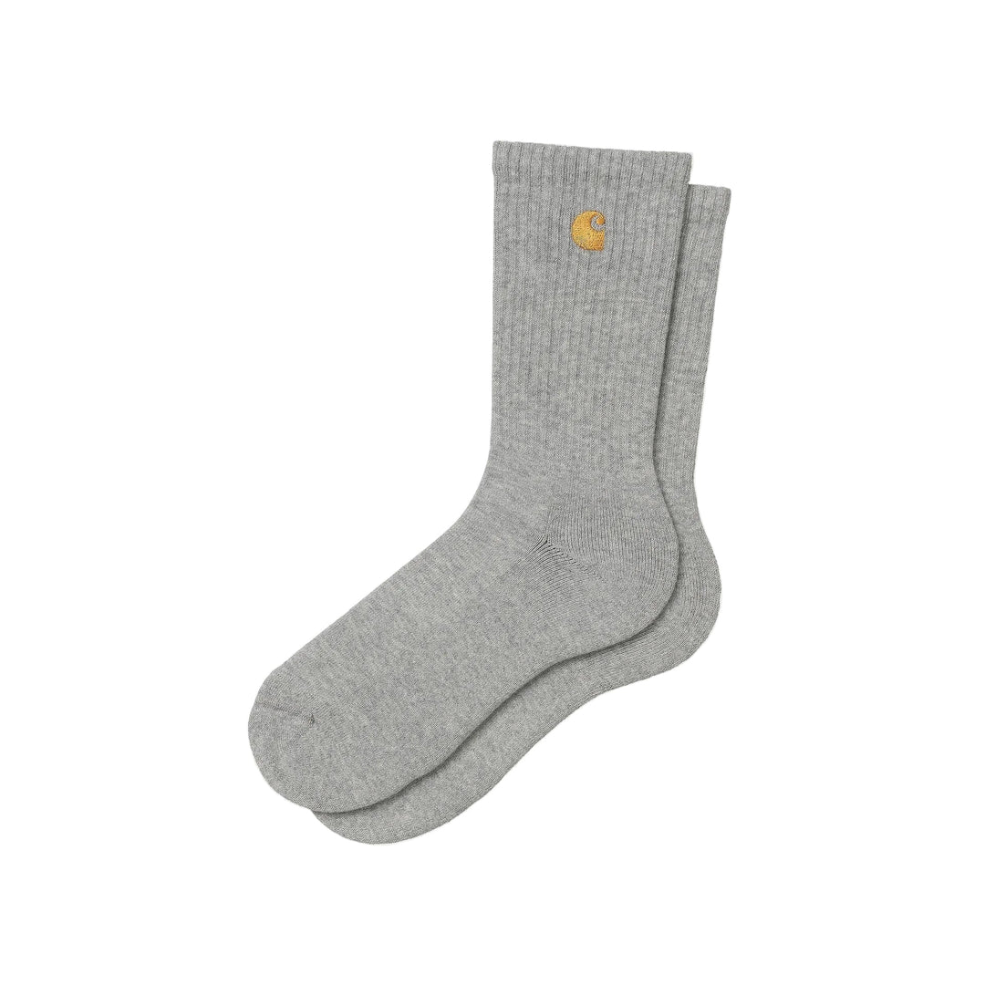 Carhartt WIP Chase Cotton Blend Socks Grey Heather/Gold - Merchant Menswear