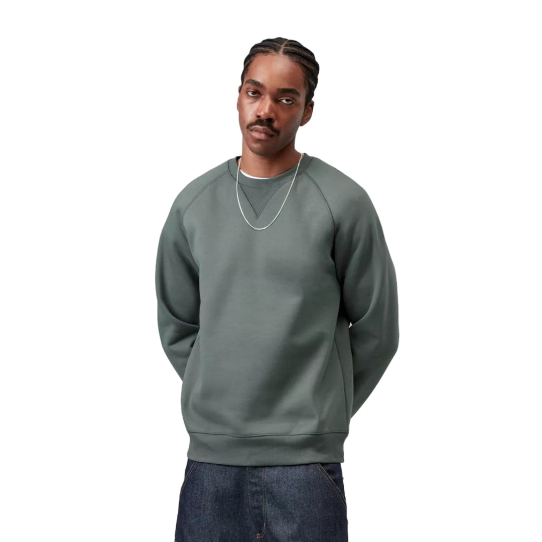 Carhartt WIP Chase Sweat Velvet Green/Gold - Merchant Menswear