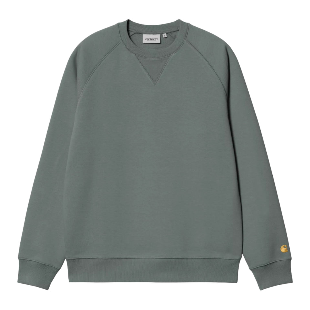Carhartt WIP Chase Sweat Velvet Green/Gold - Merchant Menswear