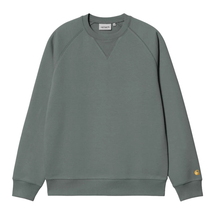 Carhartt WIP Chase Sweat Velvet Green/Gold - Merchant Menswear