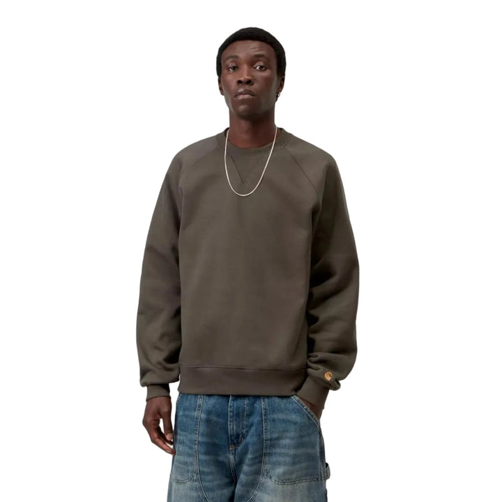 Carhartt WIP Chase Sweatshirt In Shungite/Gold - Merchant Menswear