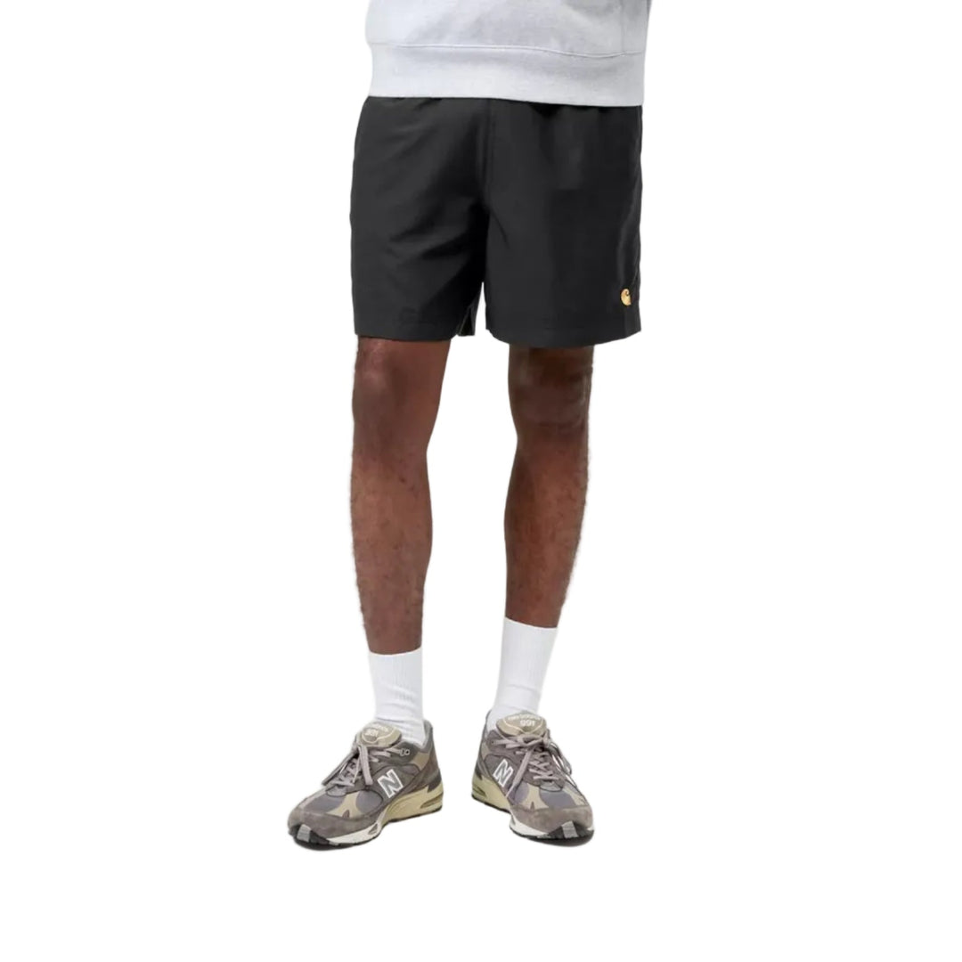 Carhartt WIP Chase Swim Trunks Black/Gold - Merchant Menswear