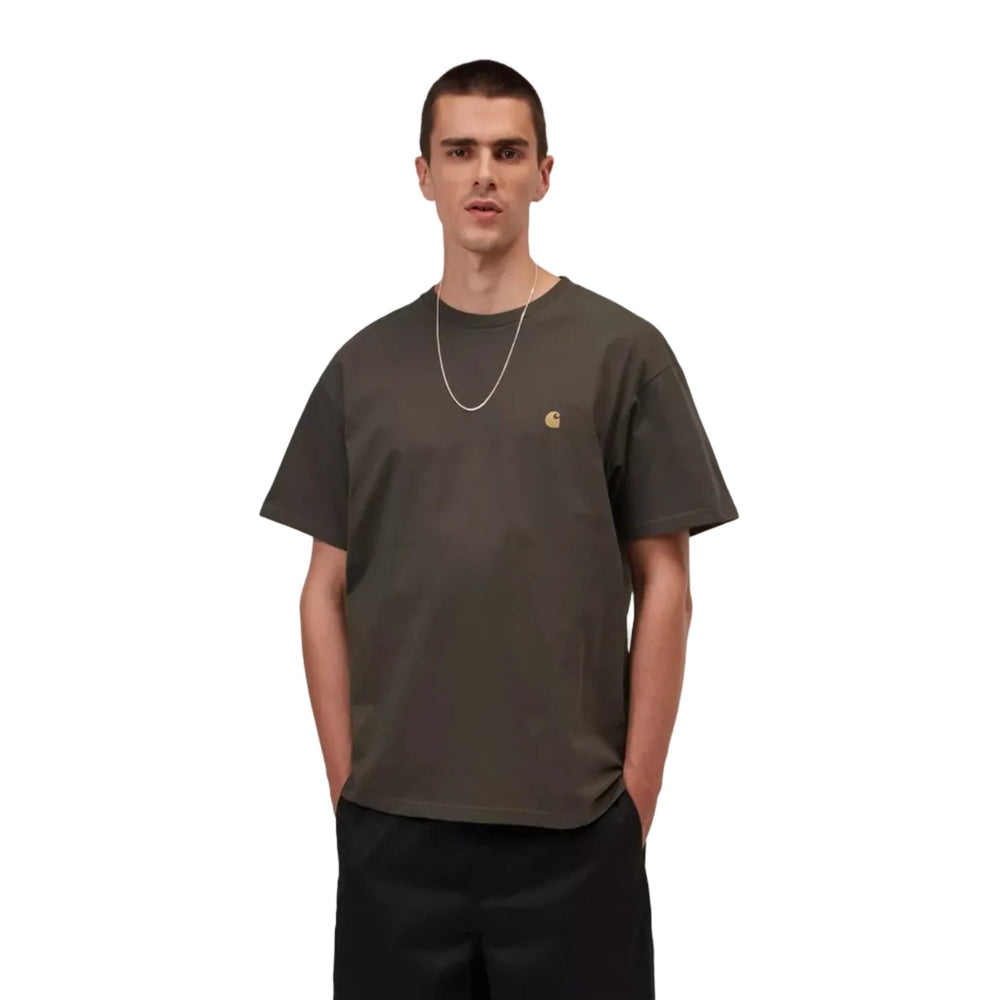 Carhartt WIP Chase T-Shirt Shungite/Gold - Merchant Menswear