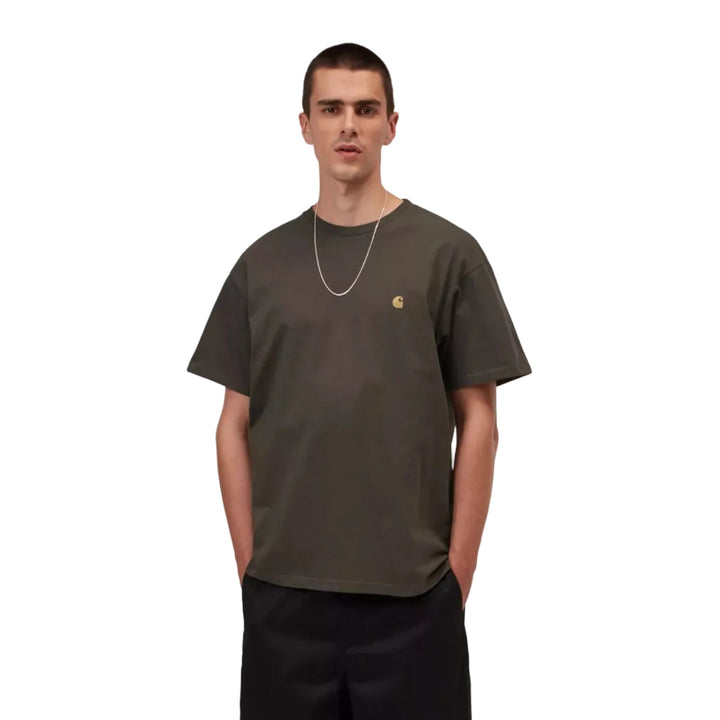 Carhartt WIP Chase T-Shirt Shungite/Gold - Merchant Menswear