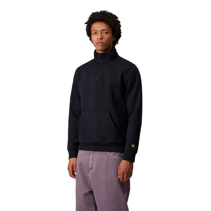 Carhartt WIP Chase Zip Neck Sweat Dark Navy / Gold - Merchant Menswear