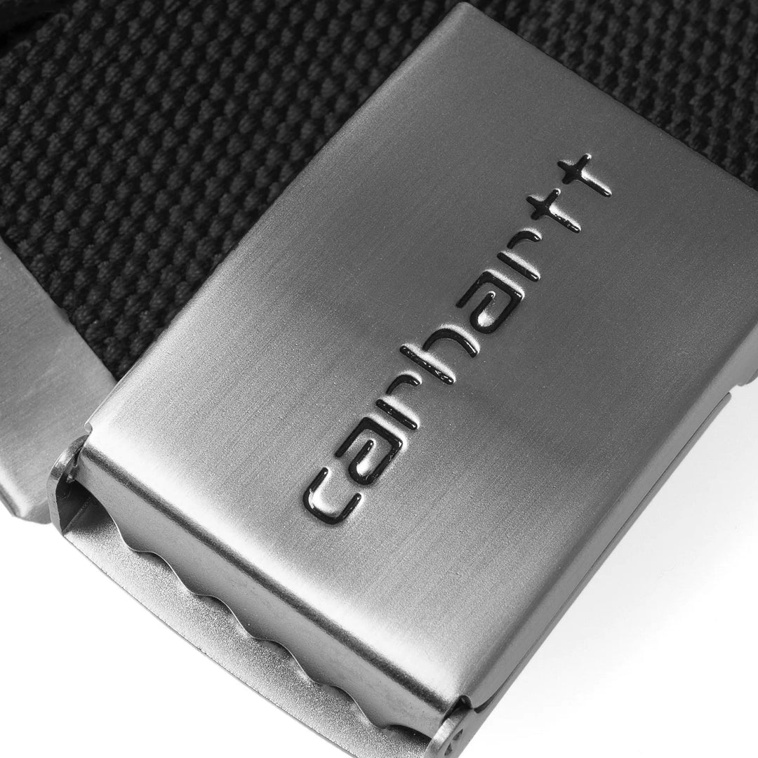 Carhartt WIP Clip Belt Chrome Black - Merchant Menswear