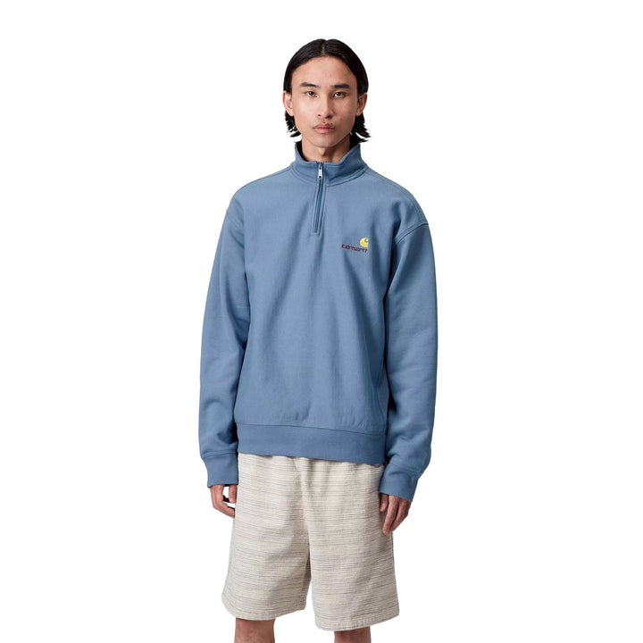 Carhartt WIP Half Zip American Script Sweat Sorrent - Merchant Menswear