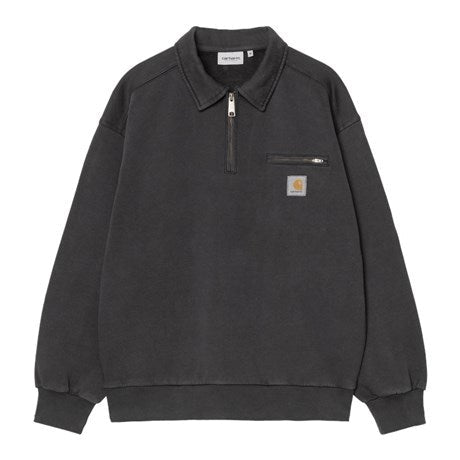 Carhartt WIP Half Zip Detroit Sweat Black Stone Washed - Merchant Menswear