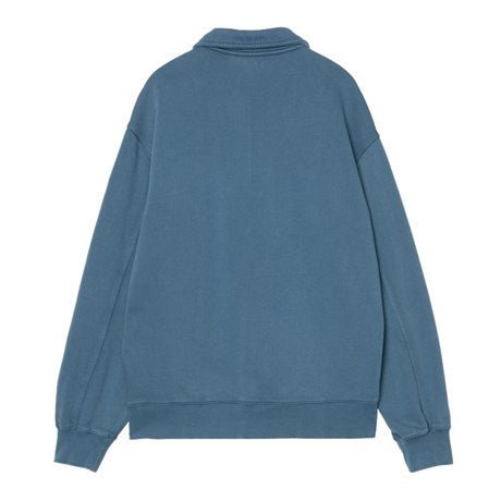 Carhartt WIP Half Zip Detroit Sweat Blue River Stone Washed - Merchant Menswear