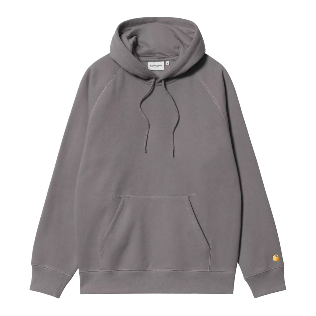 Carhartt WIP Hooded Chase Sweatshirt Porphyry Grey/Gold - Merchant Menswear