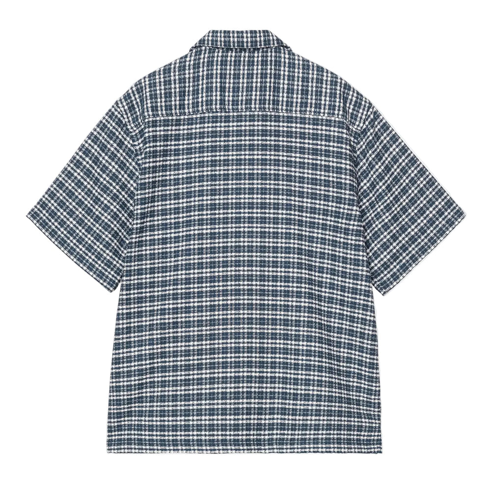 Carhartt WIP Kander Cotton Waffle Check Shirt Blue River - Merchant Menswear