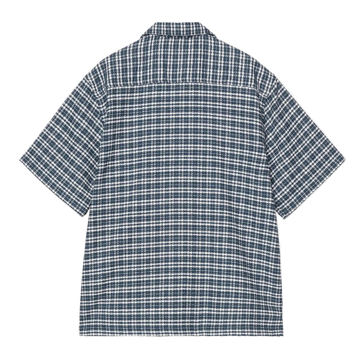 Carhartt WIP Kander Cotton Waffle Check Shirt Blue River - Merchant Menswear