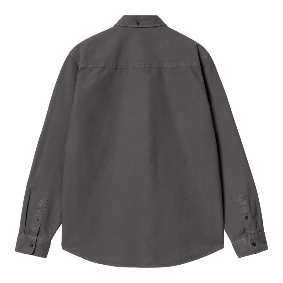 Carhartt WIP L/S Bolton Oxford Shirt Graphite Garment Dye - Merchant Menswear
