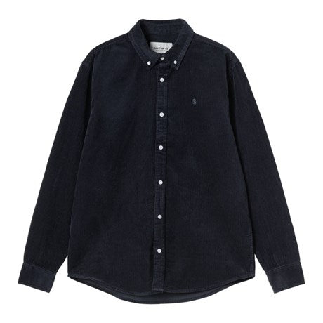 Carhartt WIP L/S Madison Cord Shirt Dark Navy - Merchant Menswear