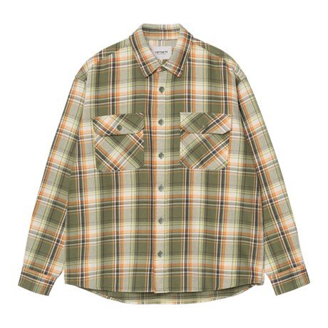 Carhartt WIP L/S Tunick Check Twill Shirt Dollar Green - Merchant Menswear