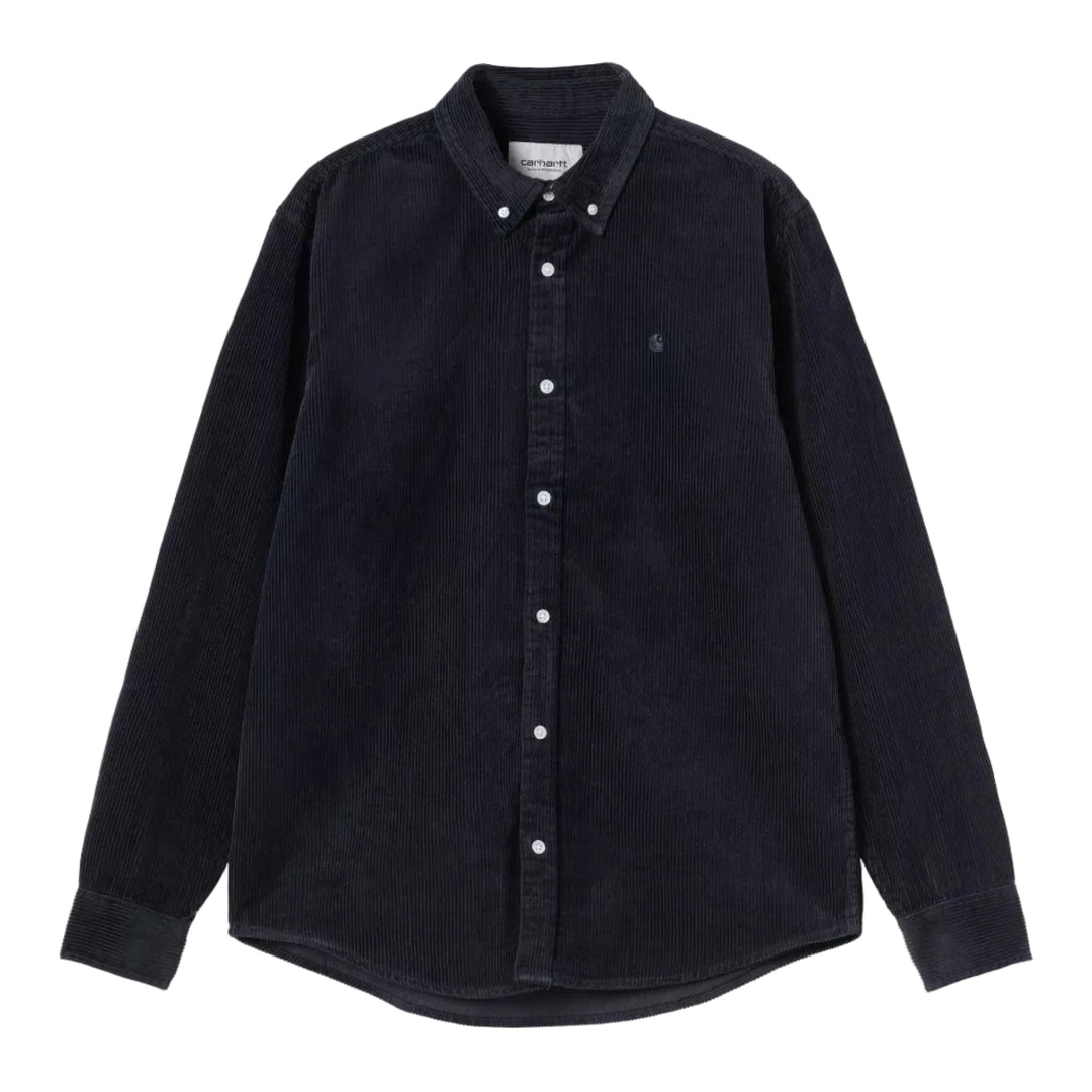 Carhartt WIP Madison Corduroy Shirt Dark Navy Blue - Merchant Menswear