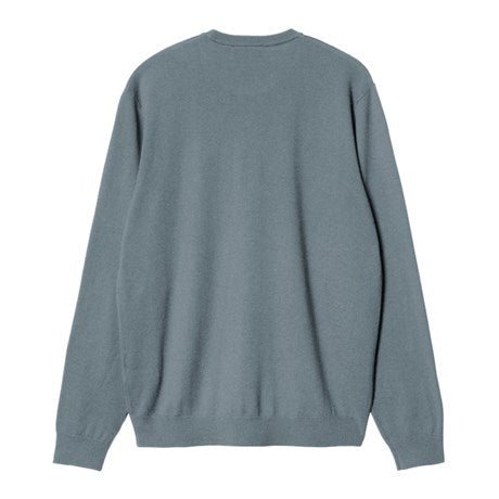 Carhartt WIP Madison Cotton Sweater Velvet Blue/White - Merchant Menswear