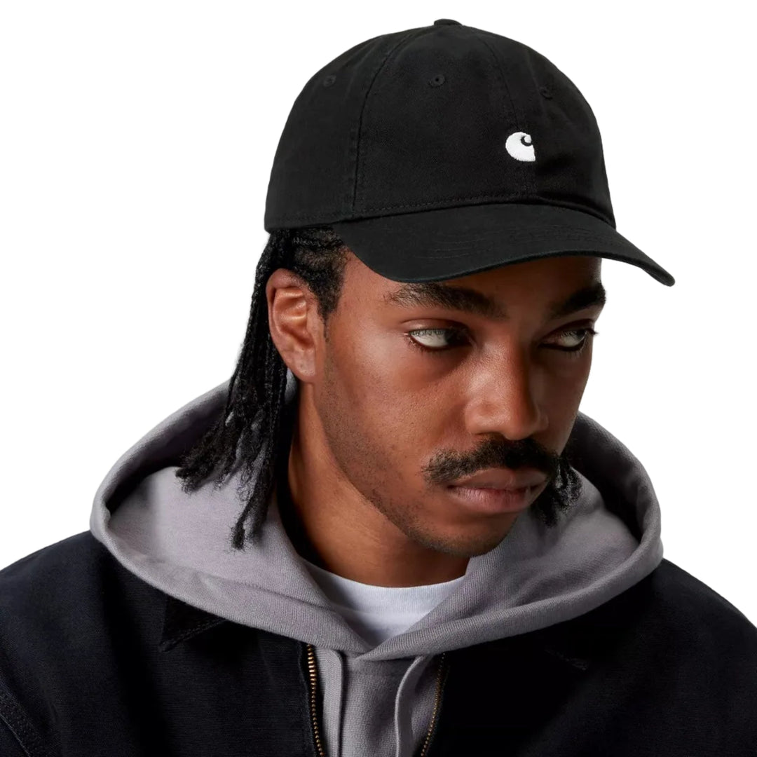 Carhartt WIP Madison Logo Twill Cap Black/White - Merchant Menswear