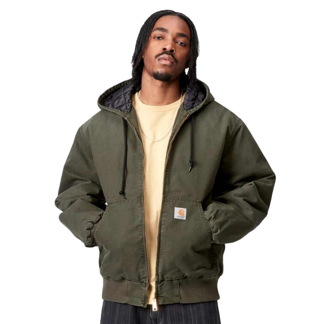 Carhartt WIP OG Active Jacket Dearborn Canvas Olive Stone - Merchant Menswear