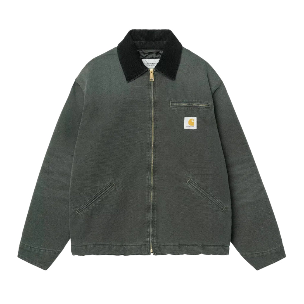 Carhartt WIP OG Detroit Jacket Dearborn Canvas Raven/Black Stone Canvas - Merchant Menswear