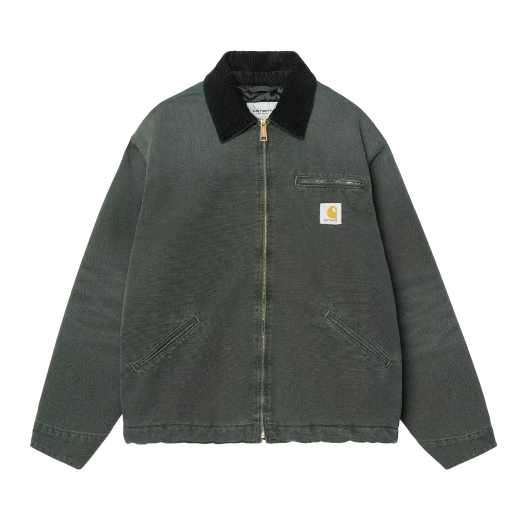 Carhartt WIP OG Detroit Jacket Dearborn Canvas Raven/Black Stone Canvas - Merchant Menswear