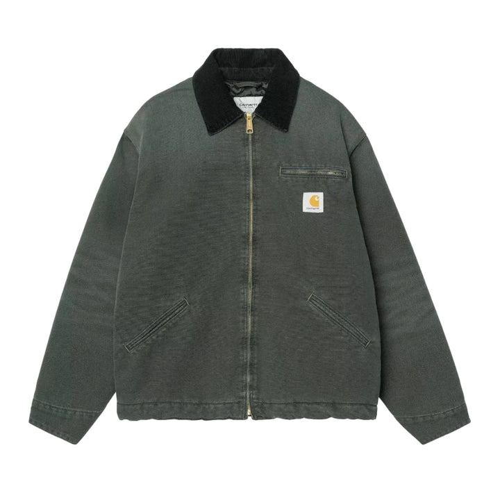 Carhartt WIP OG Detroit Jacket Dearborn Canvas Raven/Black Stone Canvas - Merchant Menswear