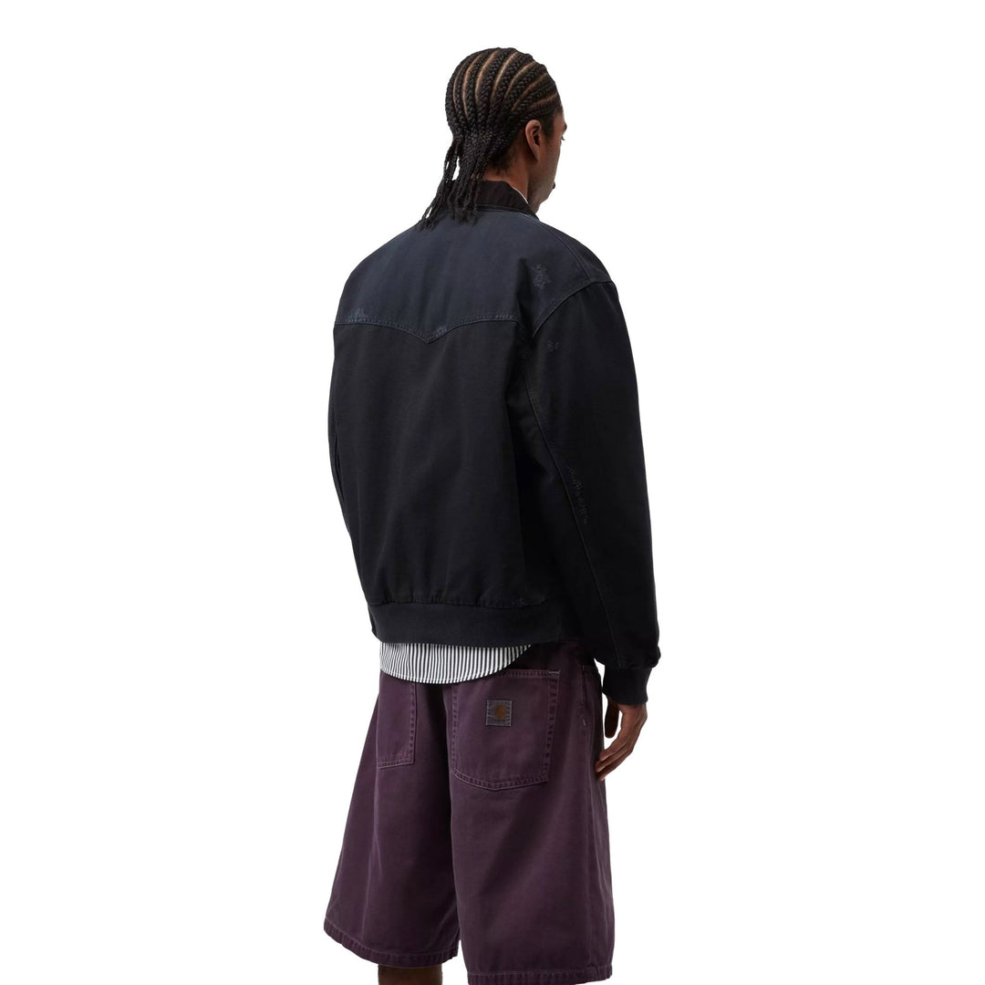 Carhartt WIP OG Santa Fe Jacket - Dearborn Canvas Black Grind Wash - Merchant Menswear